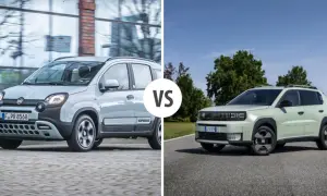 Dwa modele Fiata Panda: klasyczny i nowy, futurystyczny. Porównanie dwóch generacji, od miejskiego auta po coś na kształt fiat panda grande.