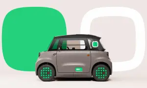 Szary Citroen Ami z zielonymi akcentami, idealny do miasta. Sprawdź, jaka jest jego atrakcyjna citroen ami cena!