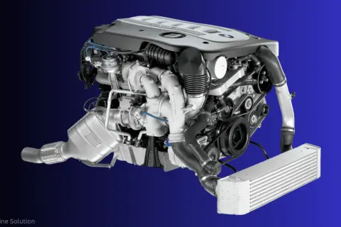 Potężny silnik BMW M57 z podwójnym turbodoładowaniem i intercoolerem, gotowy do montażu.