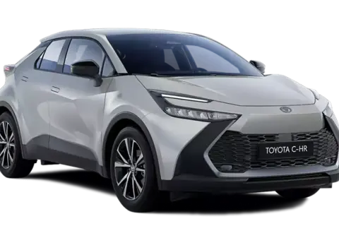Nowy Toyota C-HR w kolorze srebrnym. Zastanawiasz się, co oznacza CNG i hybryda? To przyszłość motoryzacji!