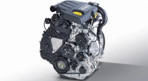 Silnik Opel Meriva 1.7 CDTI, gotowy do pracy, z widocznym osprzętem i paskami napędowymi.