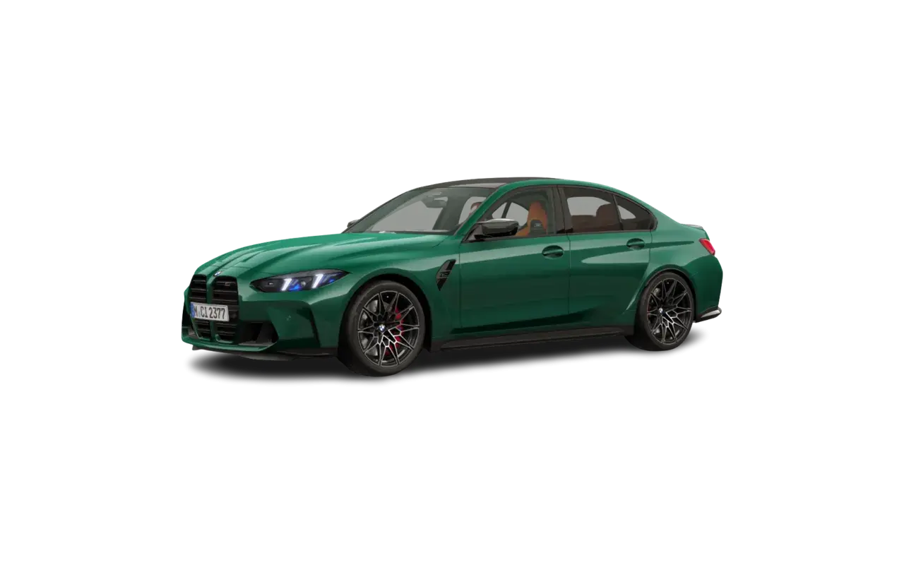Zielony BMW M3 z brązowym wnętrzem. Sprawdź aktualną bmw m3 cena i konfigurację.