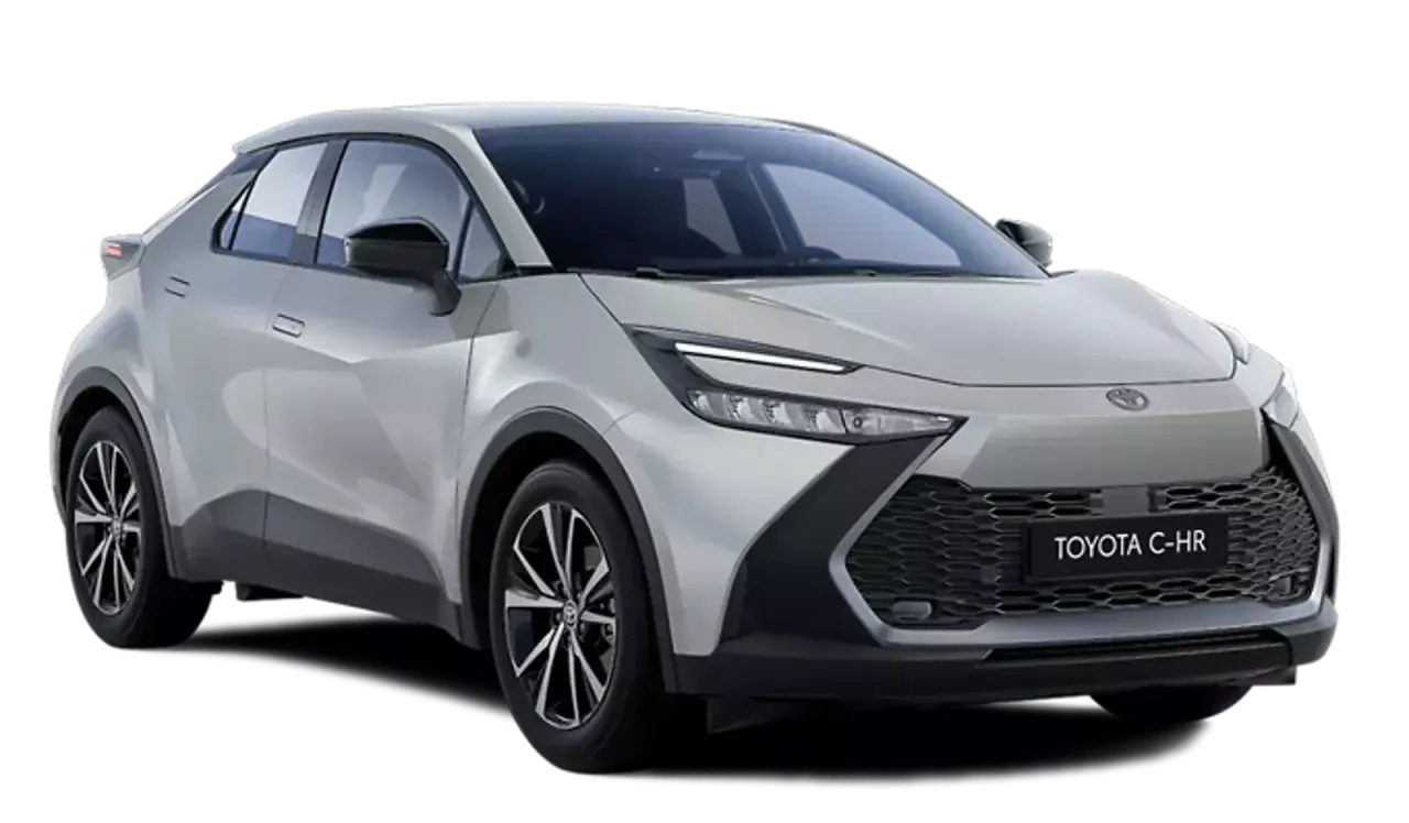 Nowy Toyota C-HR w kolorze srebrnym. Zastanawiasz się, co oznacza CNG i hybryda? To przyszłość motoryzacji!