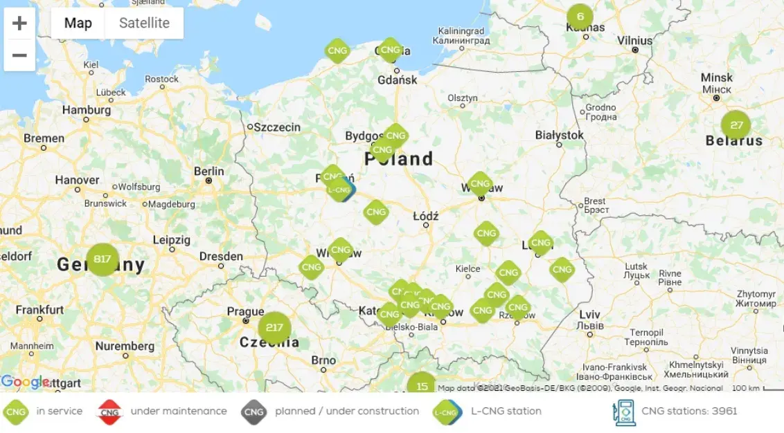 Gdzie tankować gaz ziemny CNG? Sprawdź dostępne stacje w Polsce